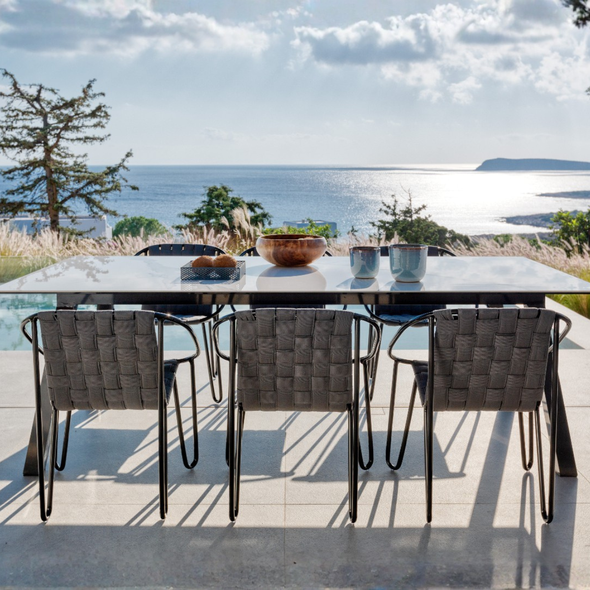 DL JARDINA Grey modern Water-repellent fabric chair